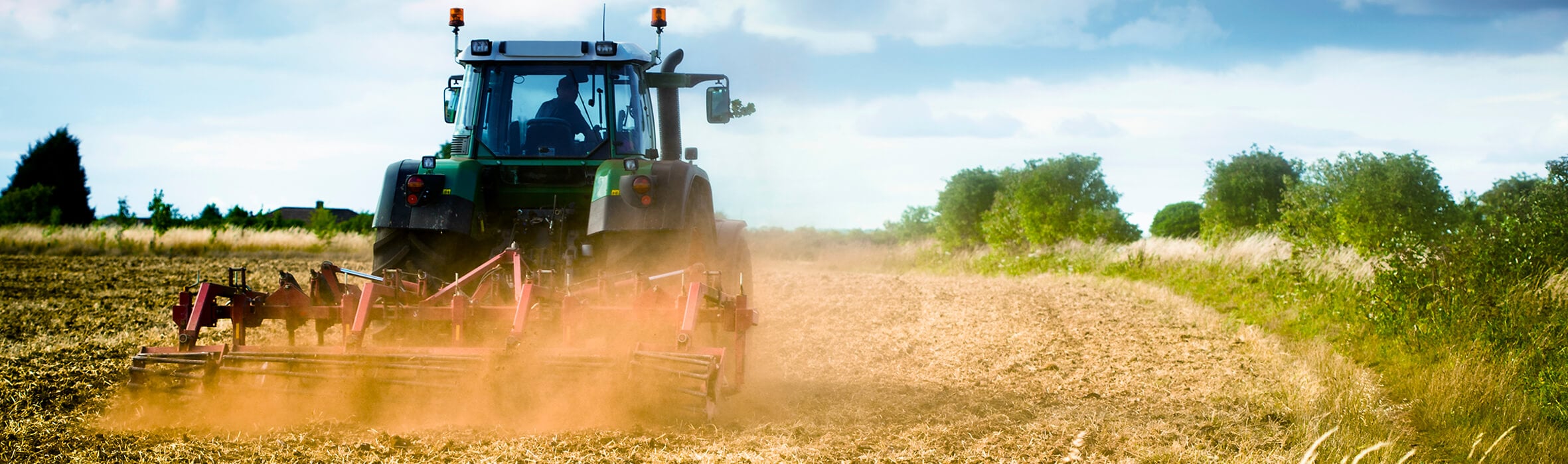 Tractor in field